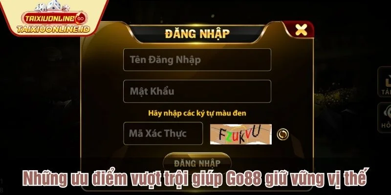 Go88 là cổng game tài xỉu được đánh giá cao